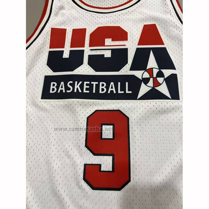 Camiseta USA 1992 Michael Jordan NO 9 Blanco1